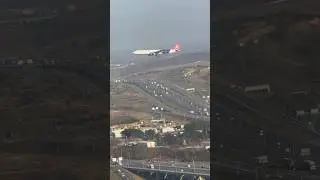 Parallel landing Istanbul filming Turkish Airlines A330 from a British Airways A320neo #shorts