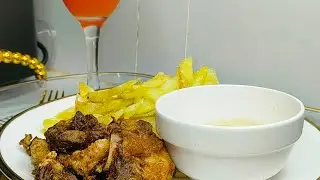 Home made fries, meat and my favorite fries sauce ❤️❤️