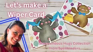 ME make a WIPER CARD?  Yes Please!  Stampendous Hugs Collection from Spellbinders