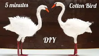 How to make cotton bird | diy cotton bird | cotton craft | love cotton birds | diy easy bird