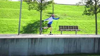 Diagonalschritt Skiroller, klassische Technik