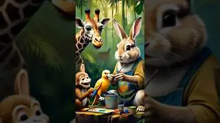 Forest Friends Painting Together | Cute Animal Art Scene 😻#shorts #animals