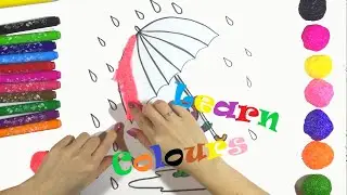 Learn colors, paint the  picture using markers and foam clay) Видео для детей, учим цвета.