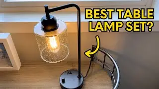 Set of 2 Industrial Table Lamps with 2 USB Port, Dimmable Lamps Review