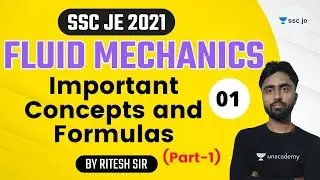 8:30 AM - SSC JE 2020-21 | Fluid Mechanics by Ritesh Mishra | Important Concepts (Part-1)