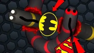 Slither.io INIVINCIBLE SUPERMAN VS HACKING BATMAN / EPIC BATTLE / BEST MOMENTS EVER