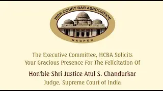 HCBA NGP Felicitation  Of Hon'ble Shri Justice A. S.Chandurkar Judge,Supreme Court of India | LIVE |