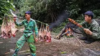 Surviving Alone in the Wild: Forest BBQ, Hunting Wild Boar & Mountain Farming Life
