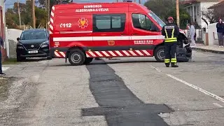 Colisão entre ambulância e viatura ligeira no Sobreiro faz dois feridos, um em estado grave