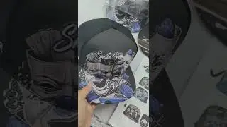 Hat printing process and brim top and bottom printing. Customized by Chinese hat factory