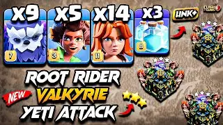 TH17 Attack Strategy With (ROOT RIDER + VALKYRIE + YETI) Clash Of Clans | Town Hall 17 Attack 2025