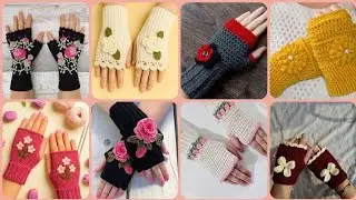 Gourges and stunning stylish new hand crochet fingerless gloves design for ideas 