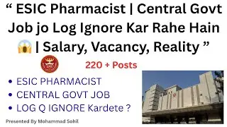 ESIC Pharmacist Vacancy 2026 🚨 | ₹92,300 Salary | Permanent Government Job | #jobs #freshers #esic