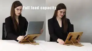 💻 Wooden Laptop Stand with Adjustable Height &ndash; Comfort Meets Style! 🌿