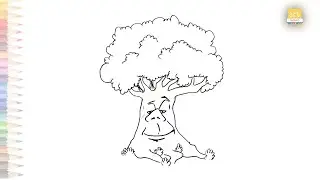 Tree face outline drawing | v&iacute;deo de dibujo de un &aacute;rbol | human face tree drawing | easy drawings
