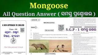 Mongoose question answer class 8 English comprehension question answer sgp 1 odia medium