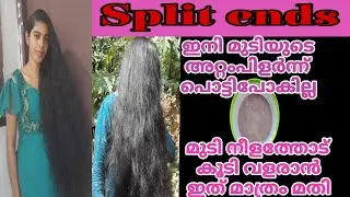 Reduce split ends at home|pack to reduce split ends and dry hair @geethuswalkNtalk#malayalam
