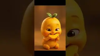 Pixar-Style Mango Baby ASMR 🍋 | Cute 3D Animation Eating Juicy Mango Slice #asmr #shorts