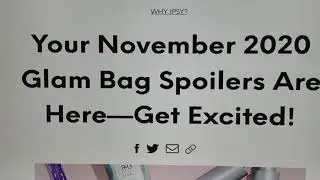 Ipsy Base Bag November 2020 Choice Items