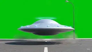 UFO Landing Asphalt Green screen| chrome key