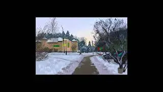 Cold winter landscape  - digital painting process #shorts
