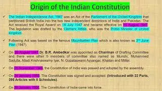 Origin & Basic concept of Indian Constitution