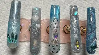 Blue Sky Fluffy Clouds Shimmer And Shine Nail Art ASMR