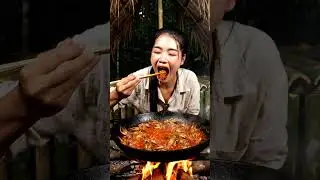 Cook in the Wilderness &mdash; Relaxing Forest Cooking ASMR #shorts