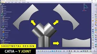 CATIA Sheetmetal design Exercise Y JOINT - Tutorial for beginners