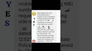 part 1 Save phone from theft |How to found your lost mobile| CEIR massage for mobile|