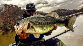 KAYAK FISHING: Cold Water West Virginia Largemouth Bass Fishing!