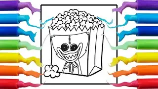 Popcorn With Huggy Waggy Coloring | Huggy Wuggy Coloring | ARTS R US