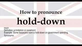 hold down