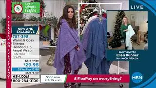 Warm   Cozy Sherpa Hooded ZipFront Angel Wrap