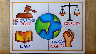 World Day Of Social Justice Poster drawing easy |Justice Day drawing| Constitution day drawing easy