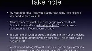 William Paterson University - registration for students transferring in WITHOUT associates