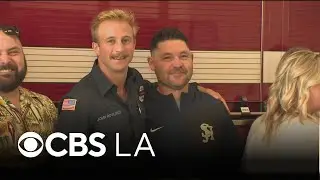 Orange County football coach reunites with firefighter who saved his life