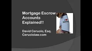Escrow account explained...What is an Escrow Account?? Mortgages simplified!!