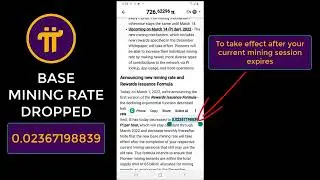 Latest Pi Network Update | Mining Rate Dropped