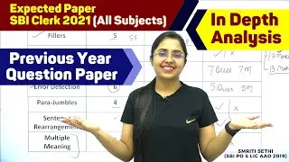 In Depth Analysis Previous Year Question Papers 2019 & 2020 | Day 6 | SBI Clerk 2021| Smriti Sethi