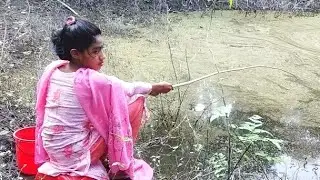 #Best_hook_fishing - Fishing with hook by beautiful girl - Rural Fishing Story (Part-15)