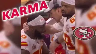 Former disgruntled 49ers player cries like a baby during Chiefs Eagles game 🥹