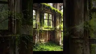 Music echoing in the moss-covered ruins of a building #Shorts