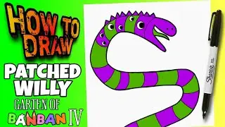 HOW TO DRAW GARTEN OF BANBAN 4 ( PATCHED WILLY )  como dibujar garten of banban 4 admiral krusty
