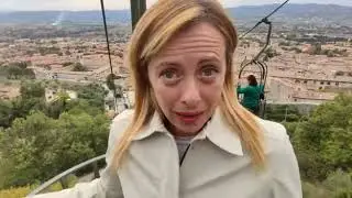 Giorgia Meloni a Gubbio, Funivia Colle Eletto: guardate che spettacolo!