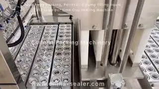 Quail egg packing cup liquid peristaltic pump filling cup roll film sealing machine