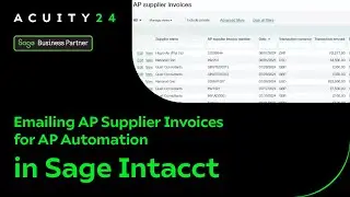 Emailing AP Supplier Invoices for AP Automation in Sage Intacct | Acuity24