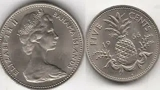 BAHAMA ISLANDS 1966 FIVE CENTS Coin VALUE + REVIEW Queen Elizabeth II