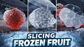 Knife vs Frozen Fruit 🧊 | Ultra Satisfying ASMR🎧 ASMR Focused.#aiasmr #trending #cutly #relaxing