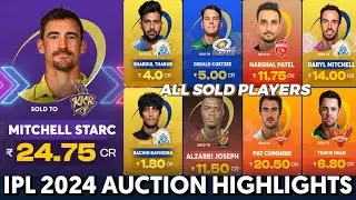 IPL 2024 AUCTION ALL SOLD PLAYERS LIST || IPL 2024 AUCTION HIGHLIGHTS